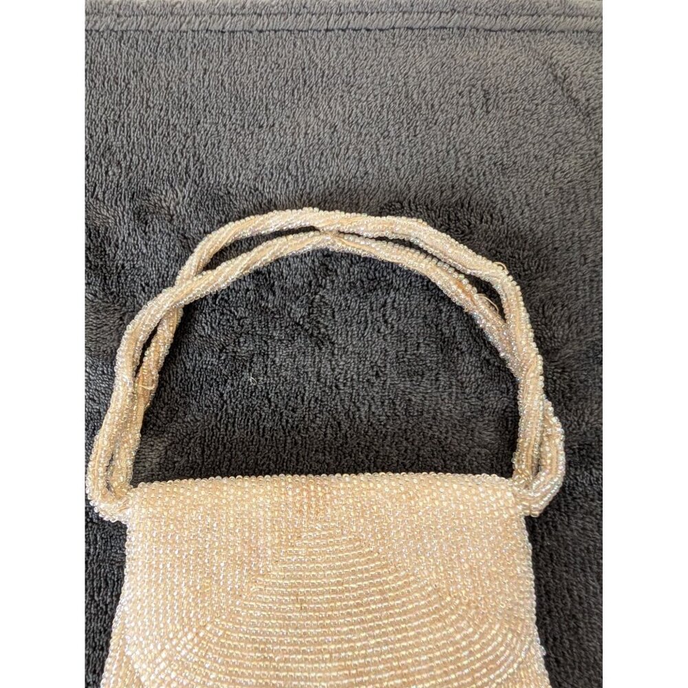 Vintage Midcentury Richere Bag by Walborg Japan‎ Mini Cream Beaded Handbag - Picture 3 of 11